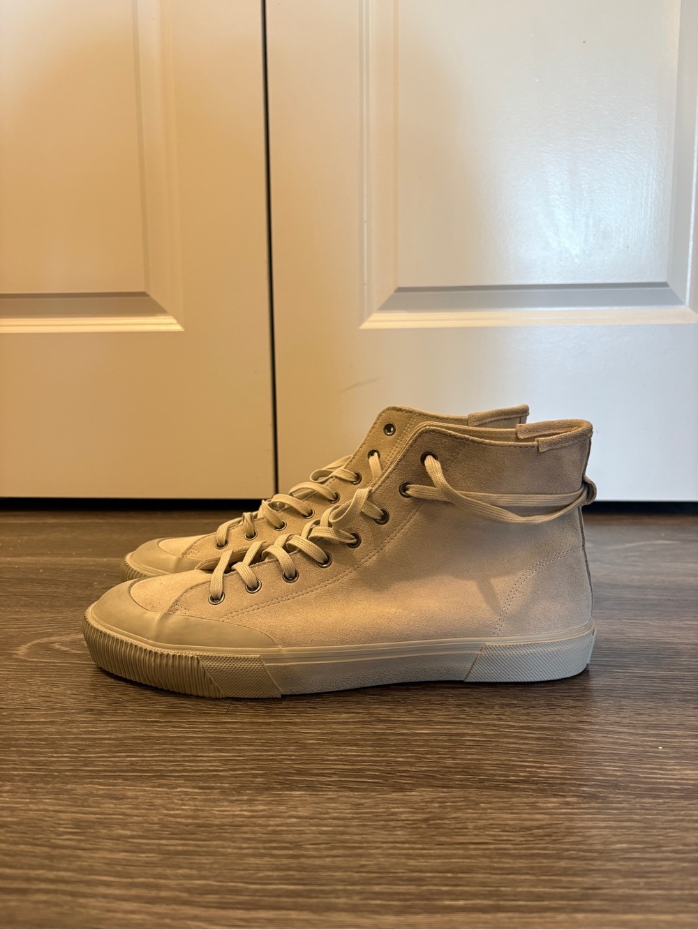 AllSaints Men's High-Top Sneakers in Beige